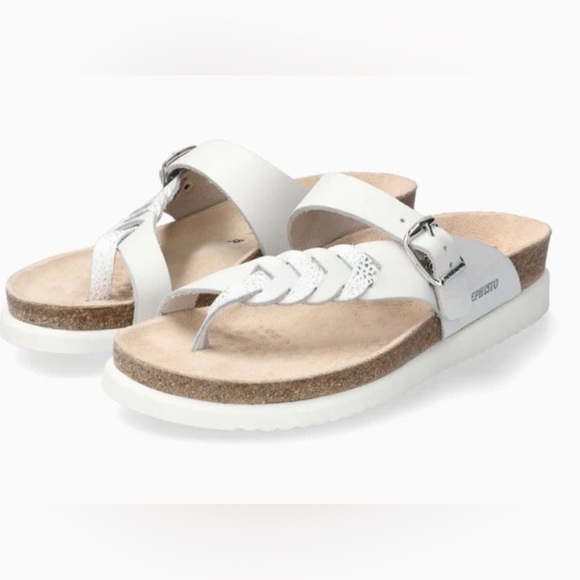 Mephisto Shoes - MEPHISTO HELEONORE women’s toe post white leather sandal size 40 NWOT